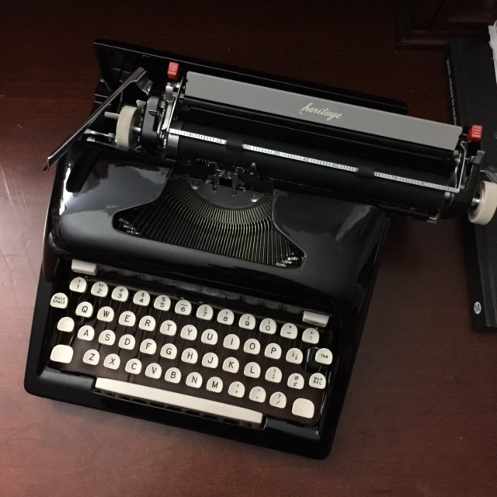 Black Typewriter Above View